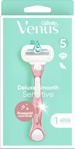 Gillette Venus Deluxe Smooth Sensitive Rosegold ihokarvanajohöylä - 1
