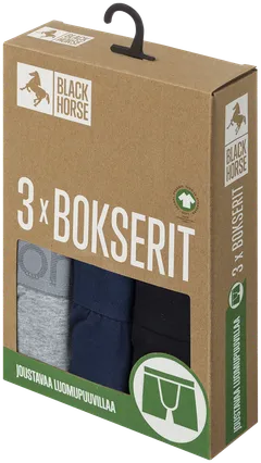 Black Horse miesten bokserit 3-pack I125 - Grey Mel-Navy-Black - 2