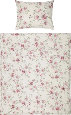 Xtra pussilakanasetti Rose 150x210 cm roosa/vihreä/valkoinen - 1