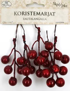 Koristemarjat punainen 5kpl/pkt - 1