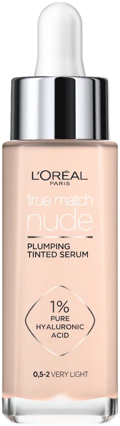 L'Oréal Paris True Match Nude Plumping Tinted Serum meikkivoide 30 ml - 0,5-2 Very Light - 1