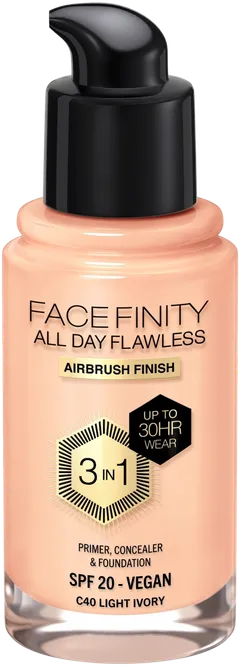 Max Factor Facefinity All Day Flawless Foundation 30 ml, 40 Light Ivory - Light ivory - 2