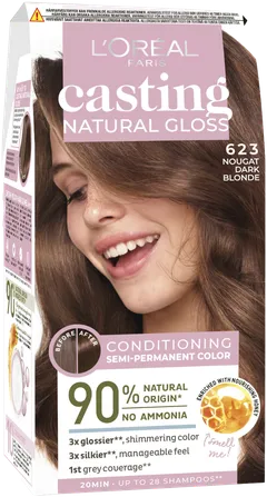 L'Oréal Paris Casting Natural Gloss 623 Blonde Miel kevytväri 1kpl - 2