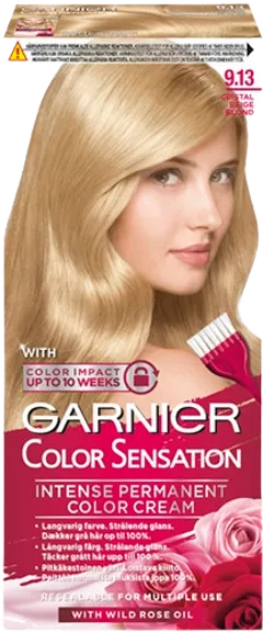 Garnier Color Sensation 9.13 Cristal Beige Blond Kirkas kristallinvaalea kestoväri 1 kpl - 1