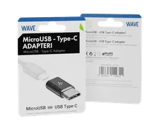 Wave Adapteri, MicroUSB to USB Type-C, Musta - 4