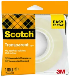 Scotch® 508 läpinäkyvä teippi, helppo katkaista, 15 mm x 33 m, 1 rulla/pakkaus - 1