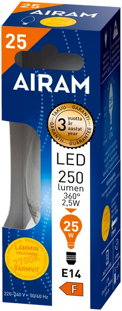 Airam LED 2,5W kynttilä filamentti E14 250lm 2700K - 2