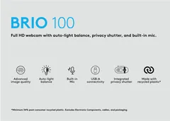 Logitech Webbikamera Brio 100 - grafiitti - 3