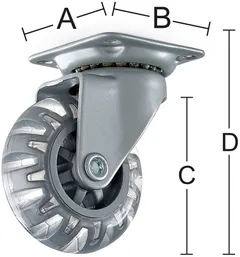 Habo kääntyvä kalustepyörä 4107 50 mm kiinnityslevyllä - 1