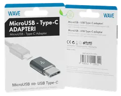 Wave Adapteri, MicroUSB to USB Type-C, Musta - 1