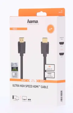 Hama Videokaapeli, HDMI™ uros - HDMI™ uros, Ultra High Speed, Ultra HD 8K, Ethernet, 2,0 m - 2