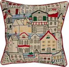 House sisustustyynynpäällinen Winter town 50 x 50 cm - 1