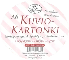 J.K. Primeco Kuviokartonki A6 Raita punainen 10ark - 1