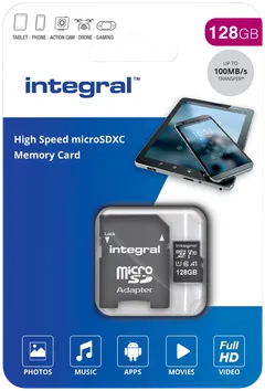 Integral muistikortti 128GB microSDXC UHS-I V10 - 1