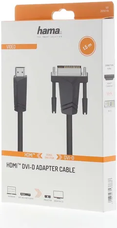 Hama HDMI™-johto, HDMI™-uros - DVI/D uros, 1,5 m - 2