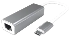 Wave USB Type-C uros - RJ45 naaras verkkoadapteri, 15cm, Hopea/Valkoinen - 1