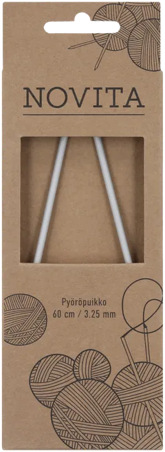 Novita Pyöröpuikko 60cm - 3,25 mm harmaa - 1