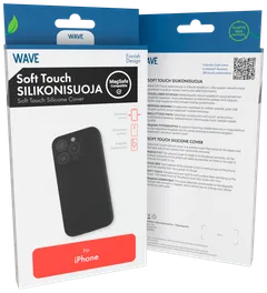 Wave Soft Touch Silikonisuoja, Apple iPhone 16, Musta - 1