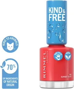 Rimmel Kind & Free Clean Nail Polish 8ml, 155 Sunset Soar kynsilakka - 3