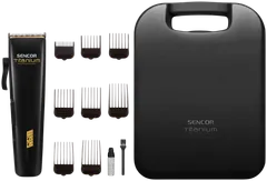 Sencor SHP 8400BK Kotiparturi. Titaani - titaanipinnoitettu terä, 8 lisävarustetta ja 9 eri leikkauspituutta. Kaikki kätevässä matkalaukussa - sekä matkustamiseen että säilytykseen. - 2