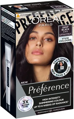 L'Oréal Paris Préférence Vivid Colours Deep Black intensiivinen kestoväri 1kpl - 1