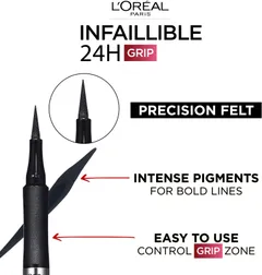 L'Oréal Paris Infaillible Grip 24H Precision Felt eyeliner 01 Black nestemäinen silmänrajausväri 1 kpl - 01 black - 4
