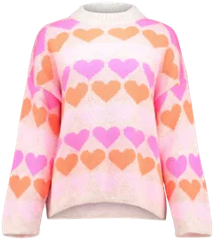 Hailys naisten neule Sa44nna UNF-3305 - beige/pink heart - 1