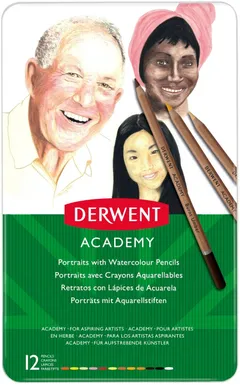 Derwent academy akvarellikynät 12 väriä skintones - 1