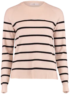 Hailys naisten raidallinen neule Lika - beige/black stripe - 1