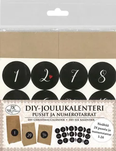 J.K. Primeco DIY-Joulukalenteri Pussit ja numerotarrat natur 24kpl - 1