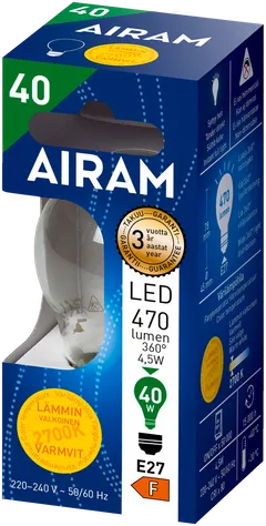 Airam LED 4,5W koriste filamentti E27 470lm 2700K - 2