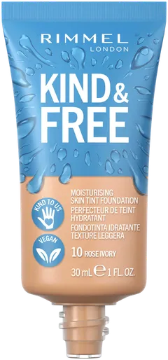 Rimmel Kind & Free Skin Tint Foundation 30ml, 010 Rose Ivory meikkivoide - 2