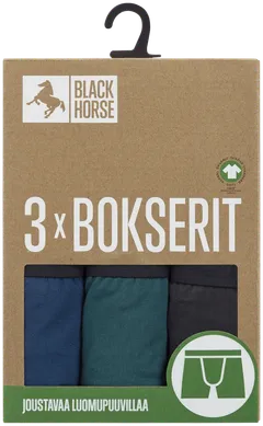 Black Horse miesten bokserit 3-pack I125 - Petrol blue - 3