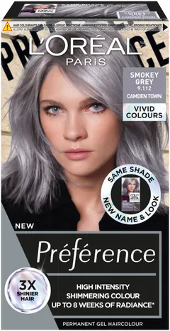 L'Oréal Paris Préférence Vivid Colours Smokey Grey intensiivinen kestoväri 1kpl - 2