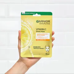 Garnier SkinActive Vitamin C Sheet Mask Super Hydrating + Brightening kosteuttava ja heleyttävä kangasnaamio 28 g - 5