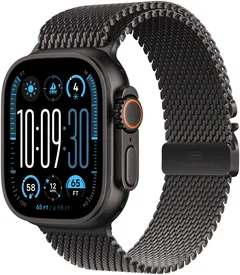 Apple Watch Ultra 2 GPS + Cellular 49mm mustatitaani kotelo, Black Titanium Milanese Loop ranneke - L - MX5V3KS/A - 2