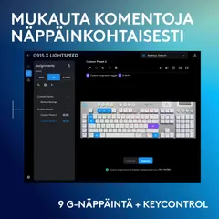Logitech g915 x lightspeed langaton pelinäppäimistö tactile valkoinen - 4