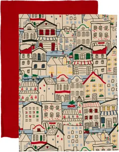 House keittiöpyyhe Winter town/Waffle 50 x 70 cm 2-pack - 1