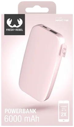 Fresh 'n Rebel Varavirtalähde 6000 mAh USB-C -liitännällä, Fast Charging, Smokey Pink - 6