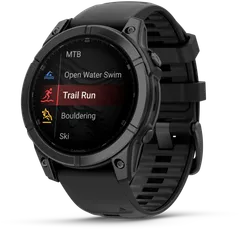 Garmin urheilukello Fenix E AMOLED 47 mm tummanharmaa teräs/musta - 2