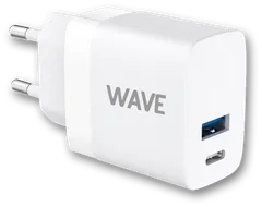 Wave pikalataava verkkolaturi 20W 1 x USB Type-C + 1 x USB-A valkoinen - 3