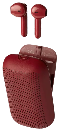 Bluetooth nappikuulokkeet ja kaiutin Speakerbuds punainen - 2