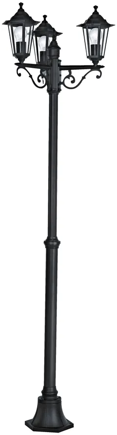EGLO ulkopylväsvalaisin Laterna 192 cm 3-osainen musta - 1