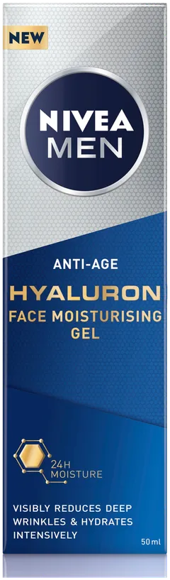 NIVEA MEN 50ml Anti-Age Hyaluron Face Moisturising Gel -kasvogeeli - 1