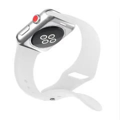 Wave Silikoniranneke, Apple Watch 42mm / Apple Watch 44mm / Apple Watch 45mm, Valkoinen - 4