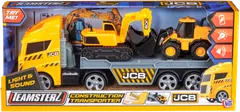 Teamsterz  JCB Light&Sound Construction Transporter autonkuljetusauto ja 2 työmaa-ajoneuvoa - 4