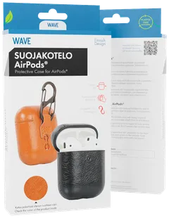 Wave PU Suojakotelo, Apple AirPods (1. ja 2. sukupolvi), Vaaleanruskea - 1