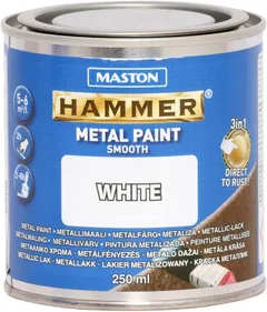 Maston metallimaali Hammer Sileä valkoinen 250 ml - 1