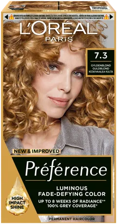 L'Oréal Paris Préférence 7.3 Florida Honey Blonde Keskivaalea kulta kestoväri 1kpl - 1