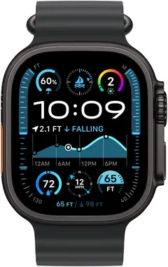 Apple Watch Ultra 2 GPS + Cellular 49mm mustatitaani kotelo, Black Ocean ranneke - MX4P3KS/A - 1